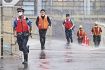 土砂降りの中災害警備訓練　巨大地震想定し串本署