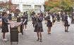 学校の中庭でコンサート　熊野高校吹奏楽部