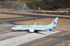 南紀白浜空港に２月に到着した韓国からのチャーター便（和歌山県白浜町で）