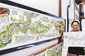 生駒和歌子さんが描いた小栗街道の絵地図