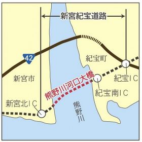 地図　熊野川河口大橋