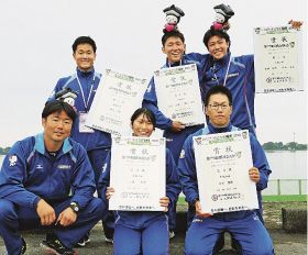 神島高の３人優勝　国体カヌー少年男子