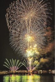 ４年ぶりに開催されることが決まった「串本まつり」の花火大会（２０１９年８月３日撮影）
