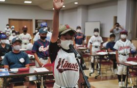 開会式で全力プレー誓う　梅の里少年野球、感染予防を徹底