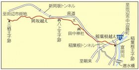 地図・熊野古道「岡坂越え－稲葉根越え」