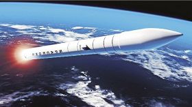 ロケット発射場「スペースポート紀伊」から打ち上げられる「カイロス」のイメージ図