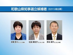 ３候補が紀南で舌戦　和歌山県知事選、投開票まで１週間切る
