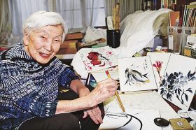 ９６歳で初の個展　南画描き半世紀の山本さん