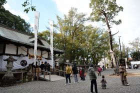 闘雞神社の境内。初詣客は例年よりかなり少なくなっている（１日、田辺市東陽で）
