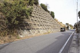 町道埴田堺線から高台に向けて避難道路の整備が計画されている（和歌山県みなべ町堺で）