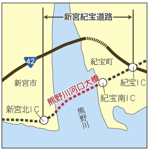 地図　熊野川河口大橋