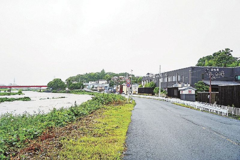 和歌山県による河川整備事業の対象となっている現場付近（和歌山県田辺市秋津町で）