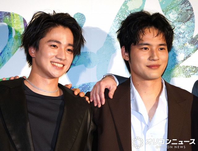 映画『WIND BREAKER／ウィンドブレイカー』 公開御礼舞台あいさつに登壇した（左から）木戸大聖、水上恒司（C）ORICON NewS inc.
