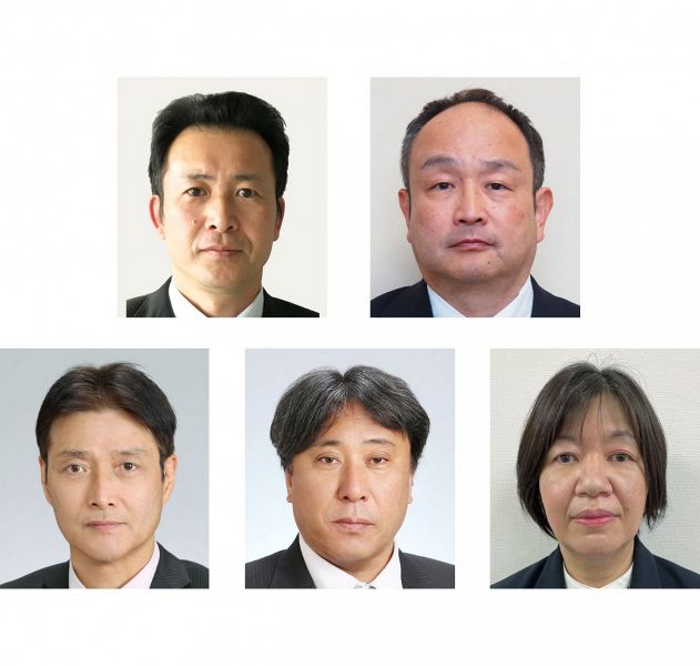 坂口雅紀日高高校長（左上から）、丸山寛南部高校長、田中紀行田辺高校長（左下から）、辻強志田辺工業高校長、向山千嘉子南紀はまゆう支援学校長