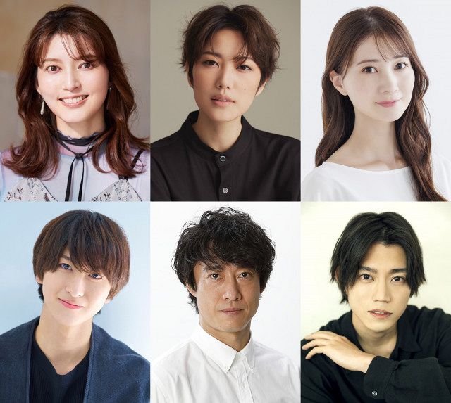 音楽劇『39歳』に出演する〔上段左から〕朝夏まなと、七海ひろき、夢咲ねね〔下段左から〕相葉裕樹、前田一世、高橋健介