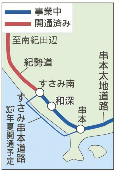 すさみ串本道路の地図