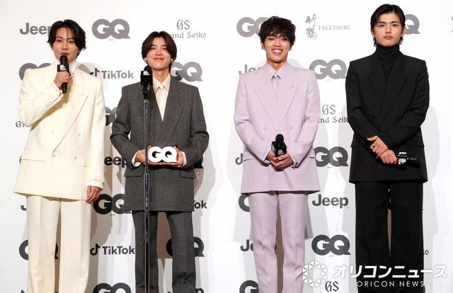 『GQ MEN OF THE YEAR 2025』授賞式に登壇したtimelesz（左から）橋本将生、松島聡、原嘉孝、篠塚大輝 （C）ORICON NewS inc.