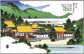 「本宮熊野坐（くまのにいます）神社」（紀伊国名所図会　熊野篇）