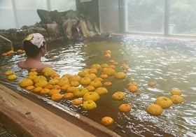 冬至にユズ湯満喫　田辺市の龍神温泉元湯